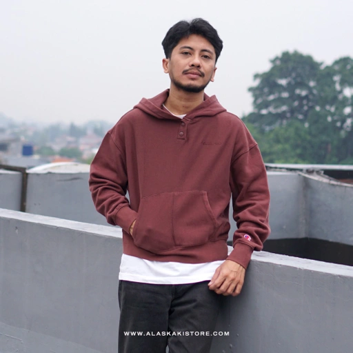 Image of Pullover Hoodie Unisex Chmpion Maroon CH1123