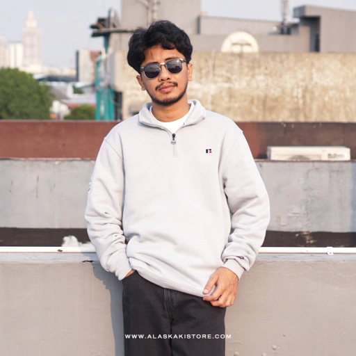 Image of Half Zip Sweatshirt Light Blue RS7007