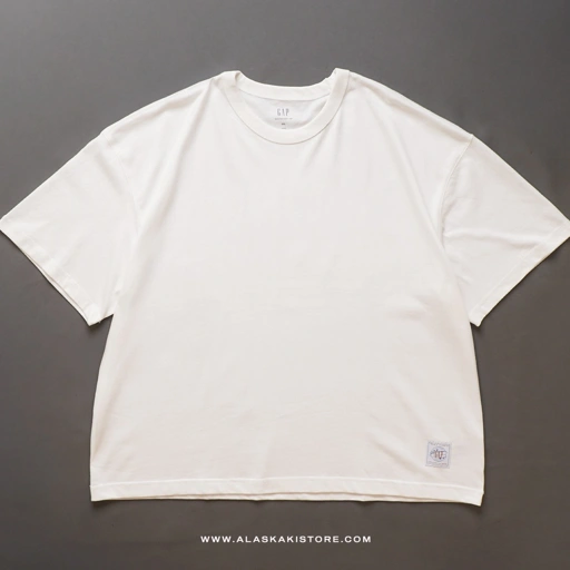 Image of Printed Heavyweight Boxy Tee White GA4070