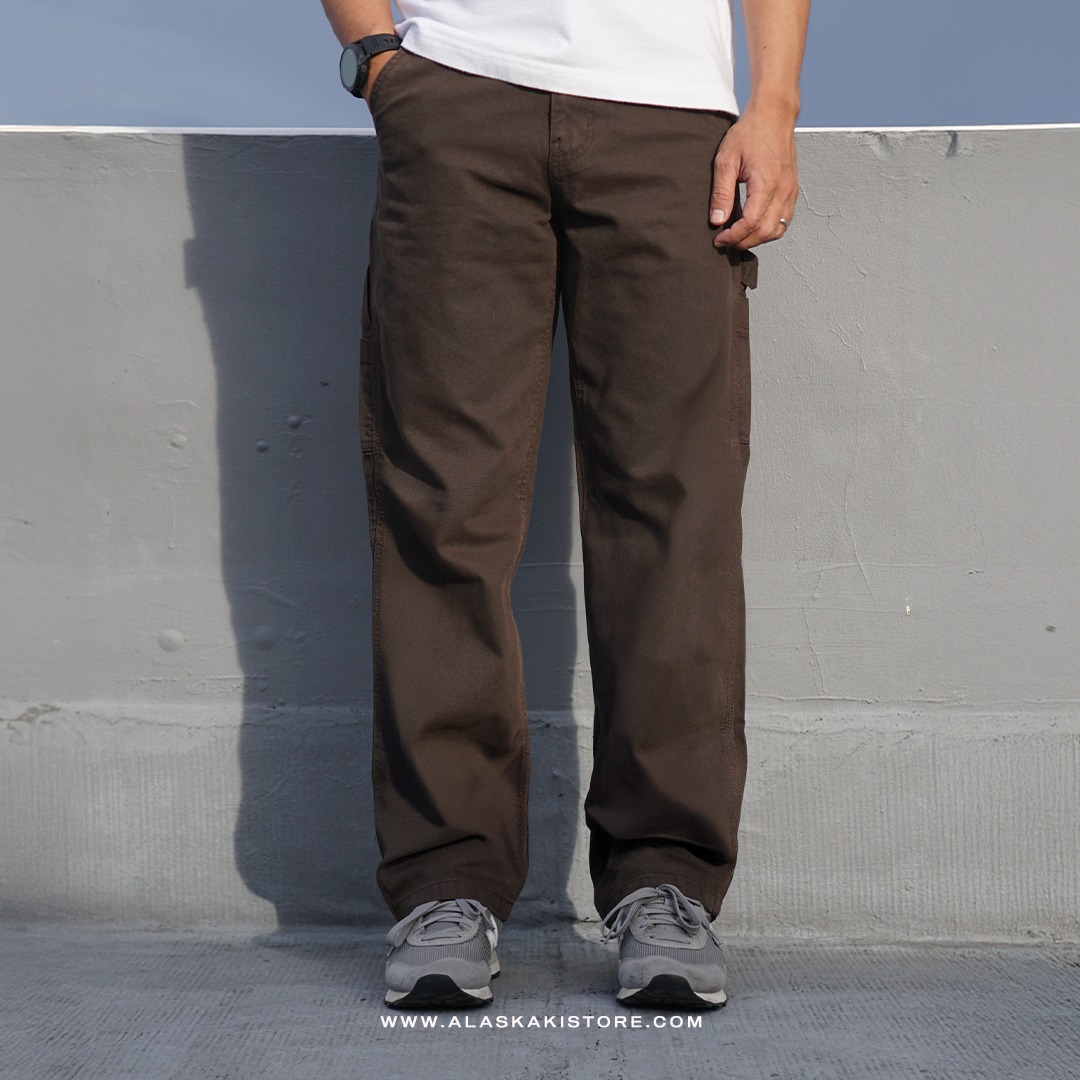 Baggy Carpenter Pants Washed Brown AP5001