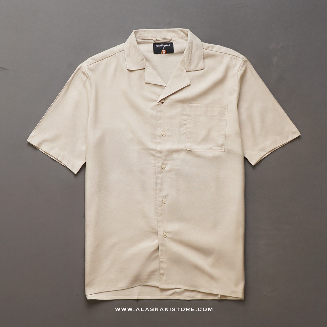 Open Collar Shirt by Hush Puppi*s Khaki HP2002