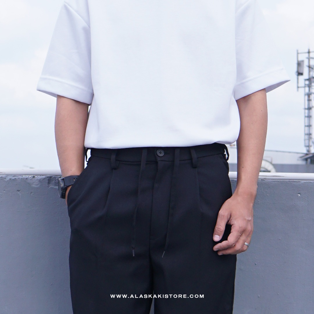 Wide Loose Pants Black GU5027