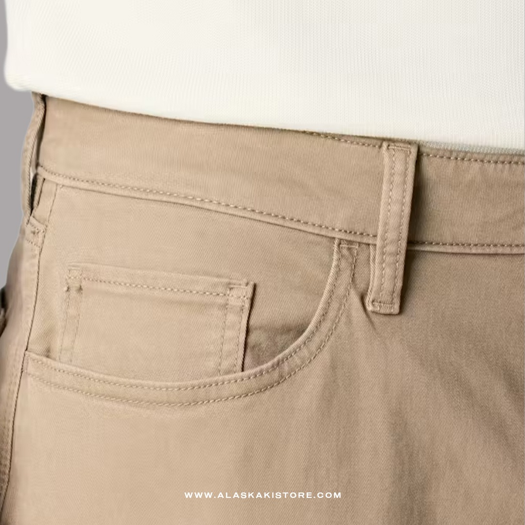 Twill Pants Athletic Tappered Fit Khaki FT5017