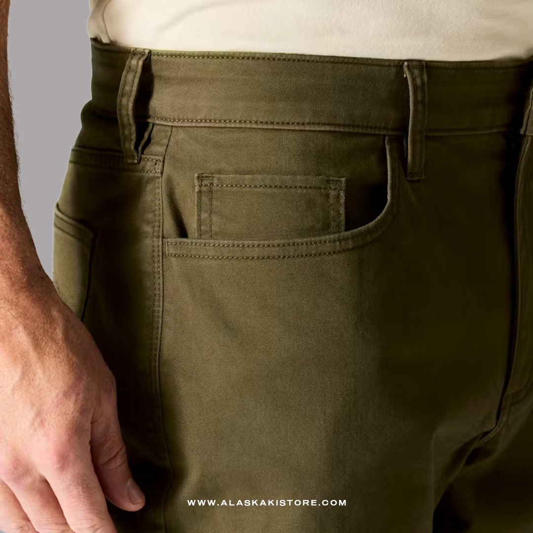 Twill Pants Athletic Tappered Fit Olive FT5018