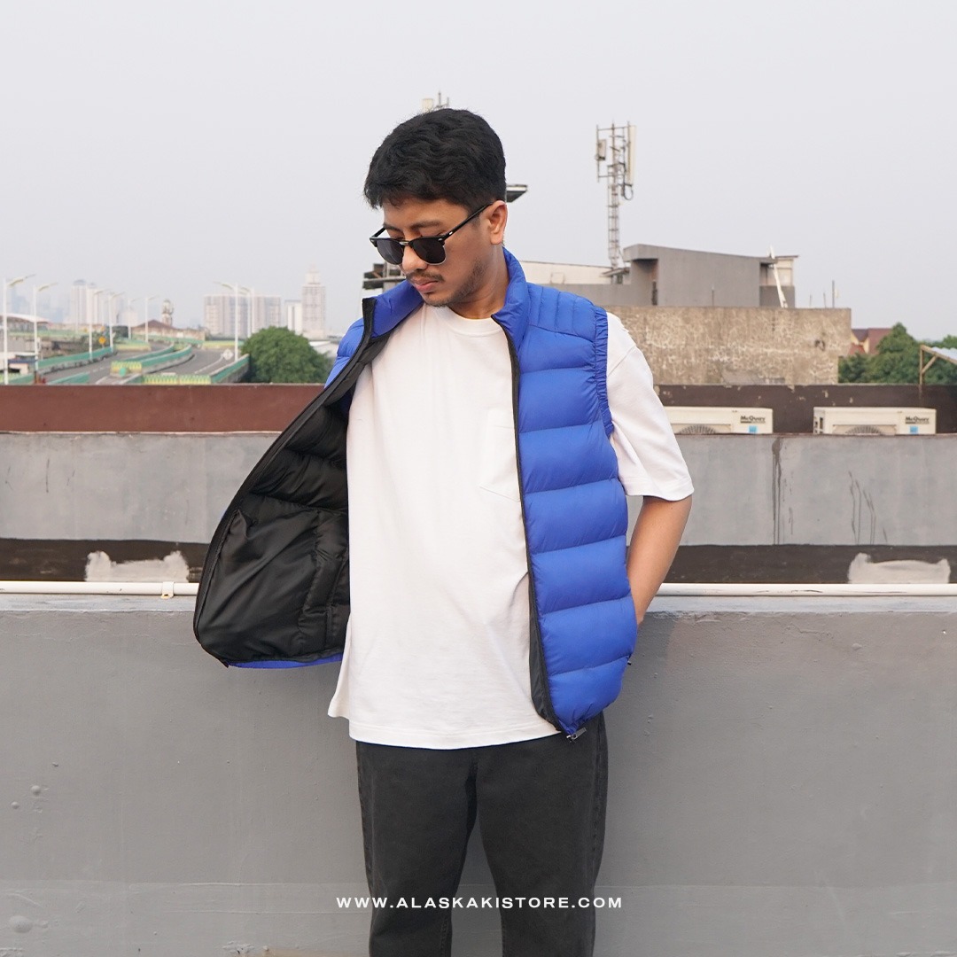Puffer Vest Jacket Blue BS1007