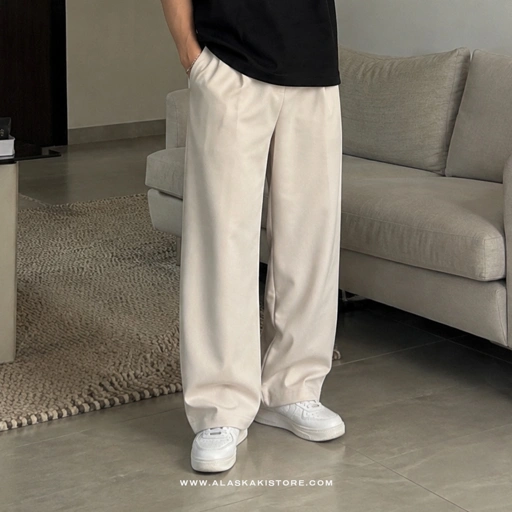 Wide Loose Pants Beige GU5028