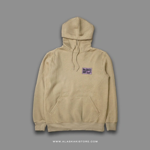 Image of Printed Pullover Hoodie Khaki HM1114