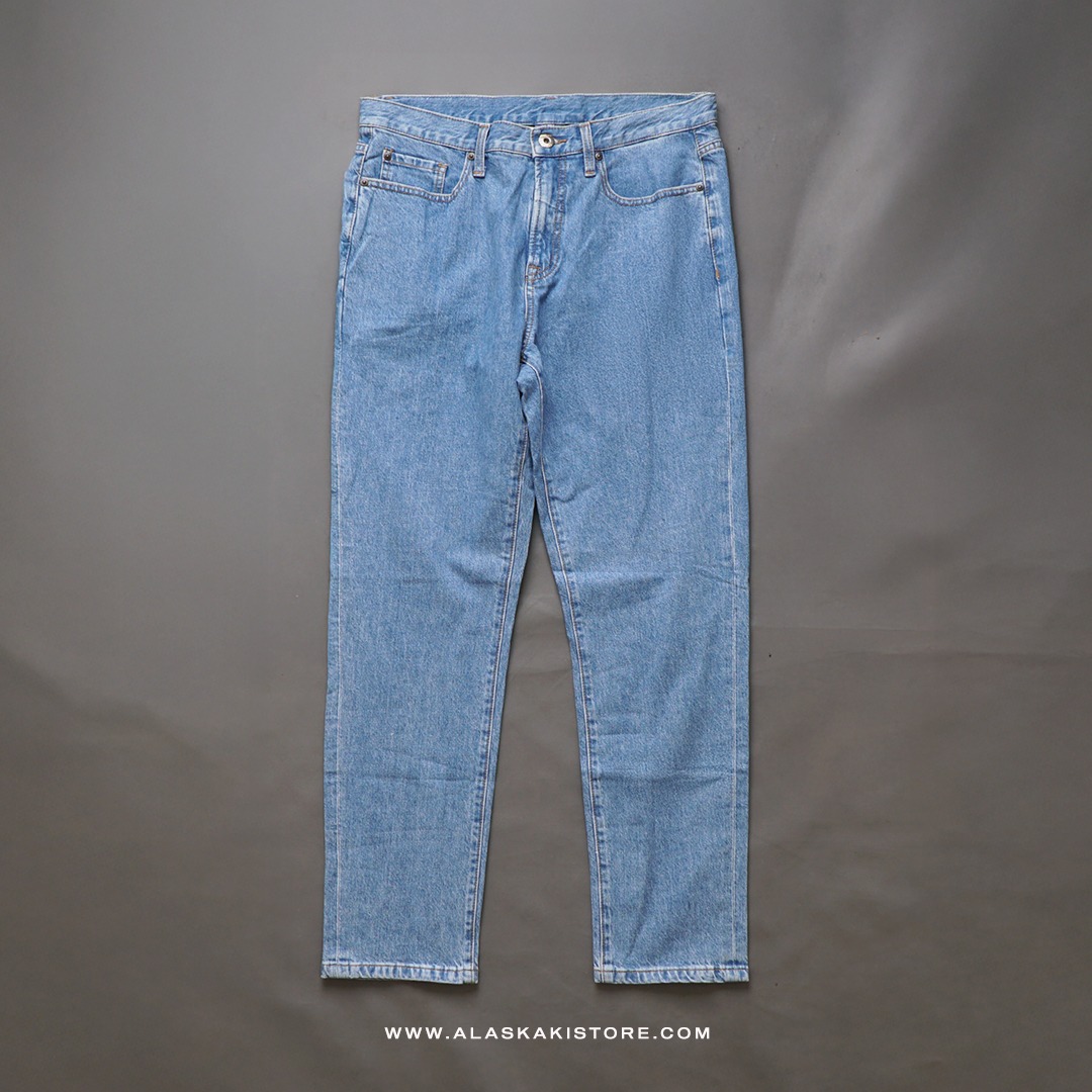 Regular Tapered Denim Jeans Light Blue GI5001