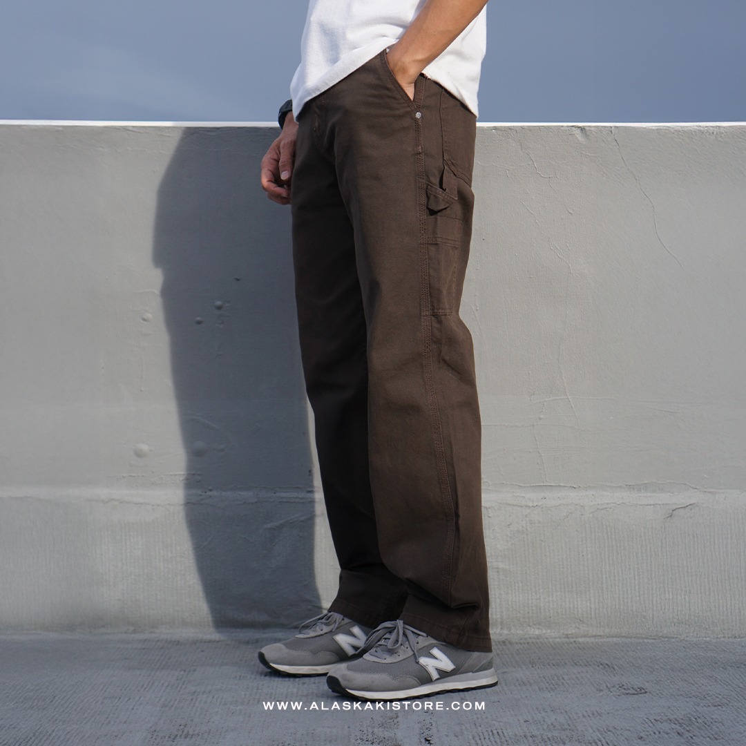 Baggy Carpenter Pants Washed Brown AP5001