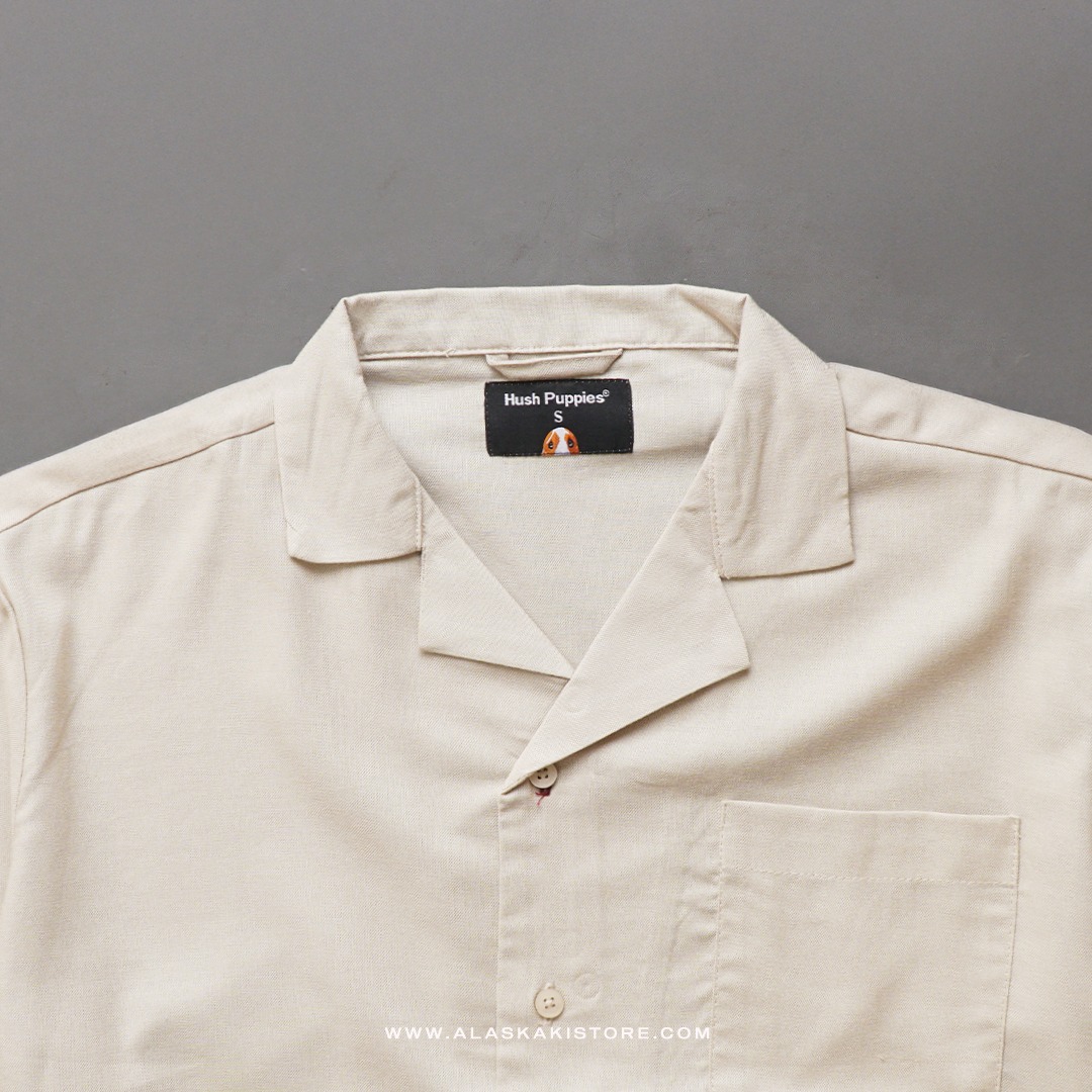 Open Collar Shirt by Hush Puppi*s Khaki HP2002