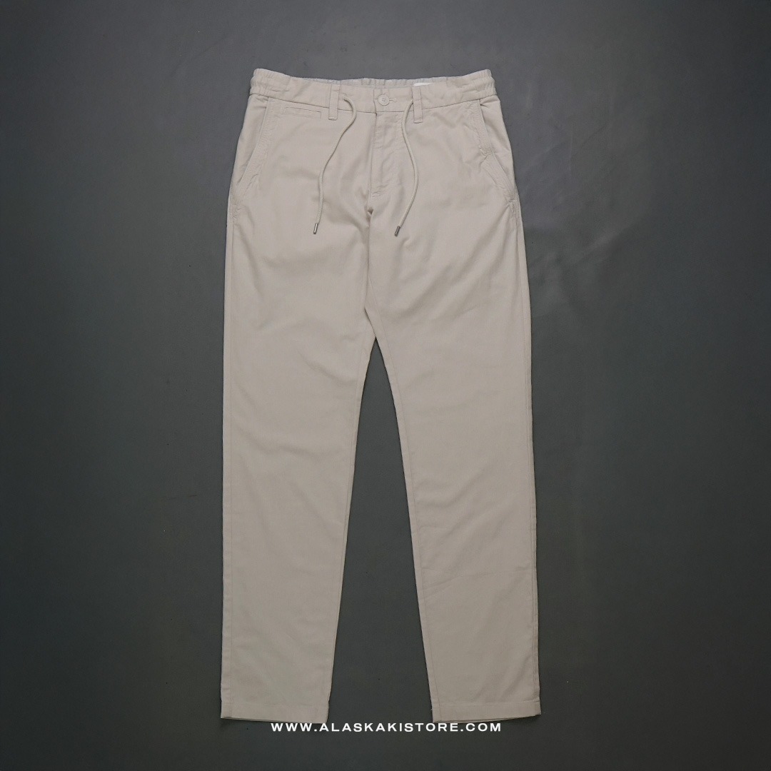 Chino Pants Elastic Waistband Beige SO5003
