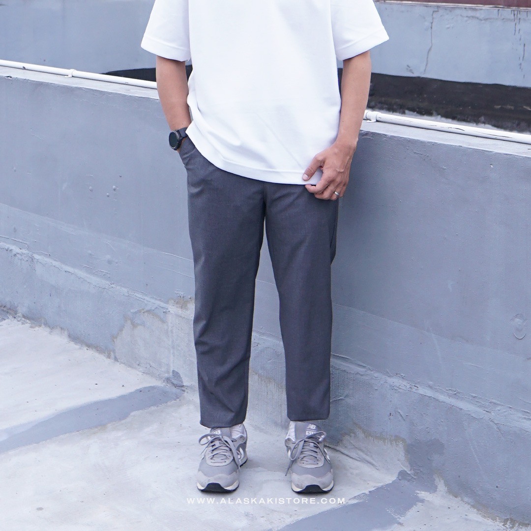 Stretch Easy Ankle Pants Dark Grey GU5030