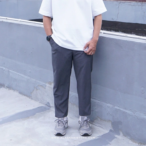 Image of Stretch Easy Ankle Pants Dark Grey GU5030