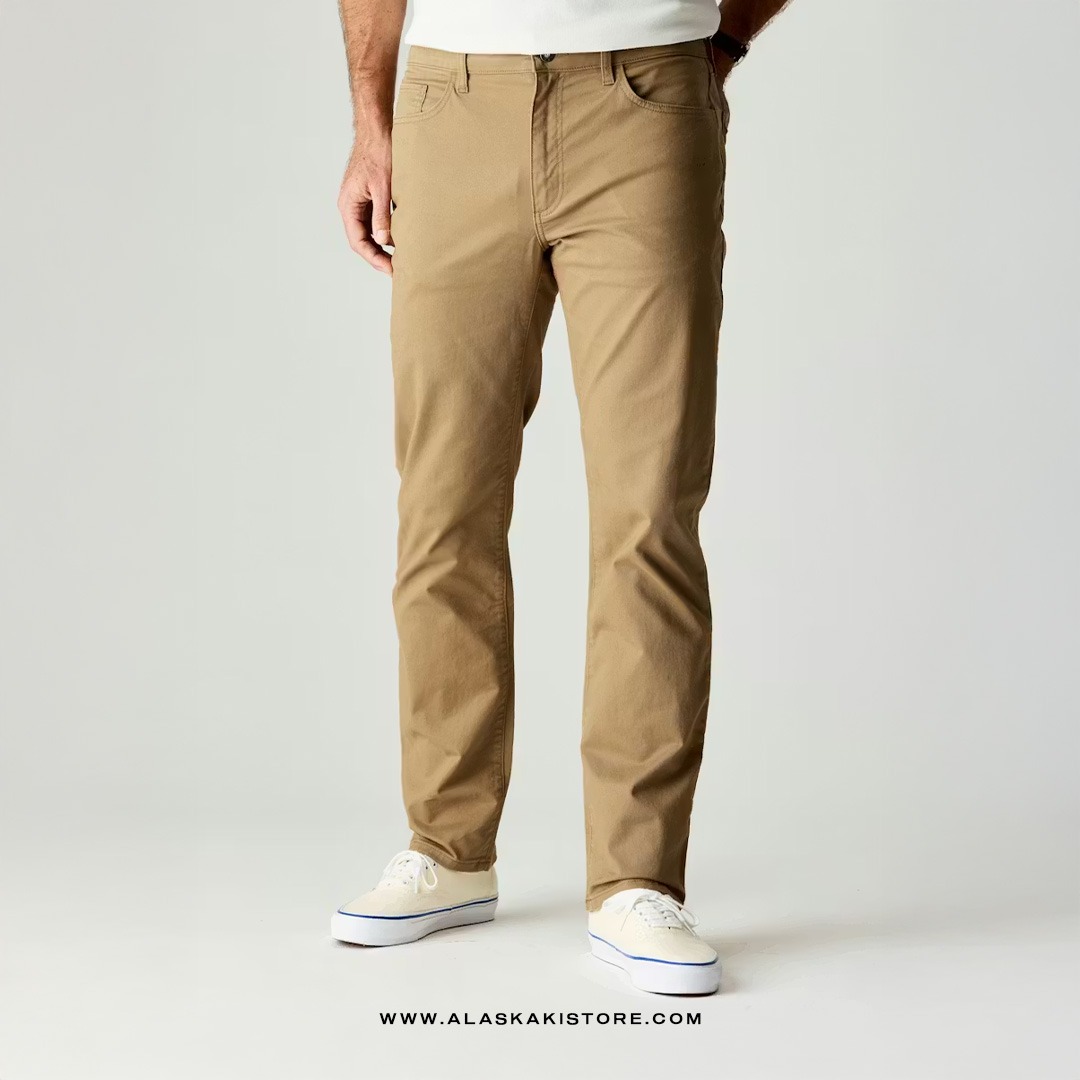 Twill Pants Straight Fit Brown FT5024