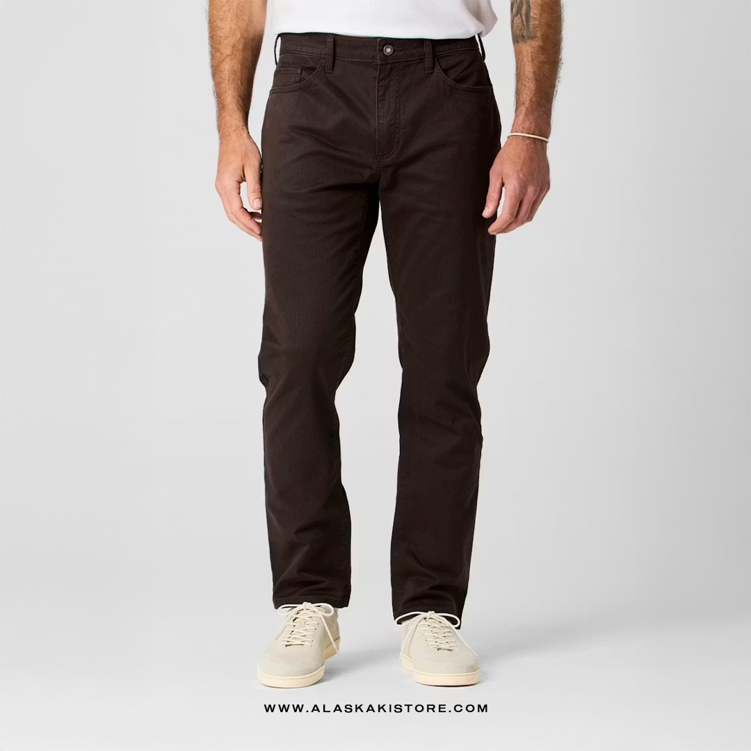 Twill Pants Straight Fit Dark Brown FT5026