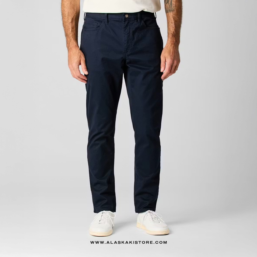 Twill Pants Athletic Tappered Fit Navy FT5016