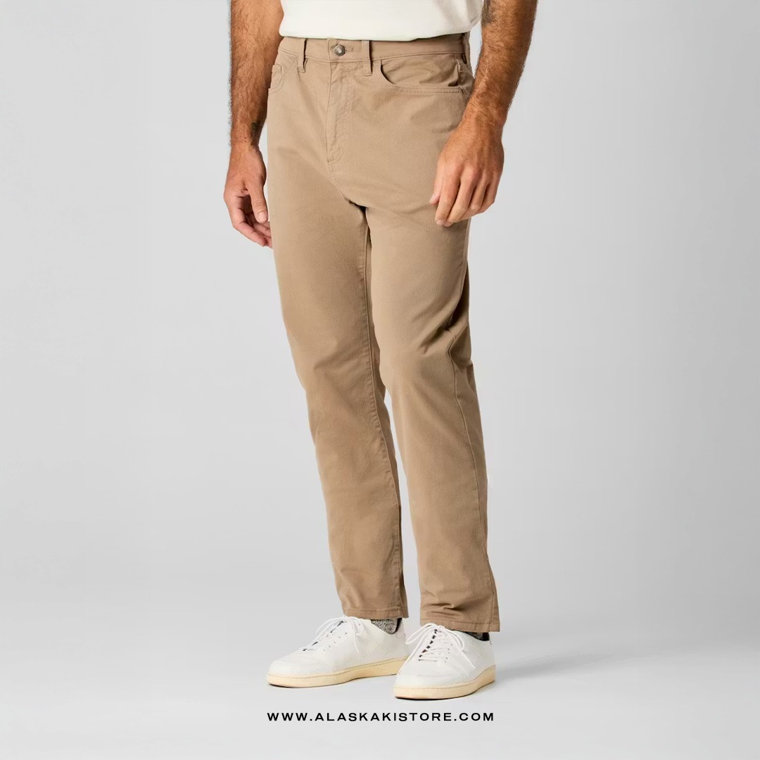 Twill Pants Athletic Tappered Fit Khaki FT5017