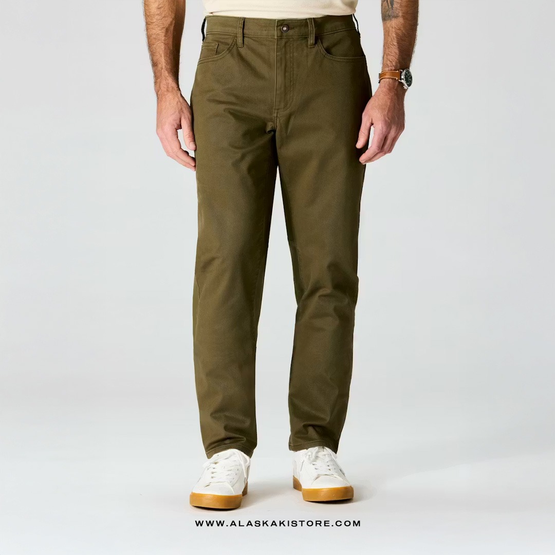 Twill Pants Athletic Tappered Fit Olive FT5018