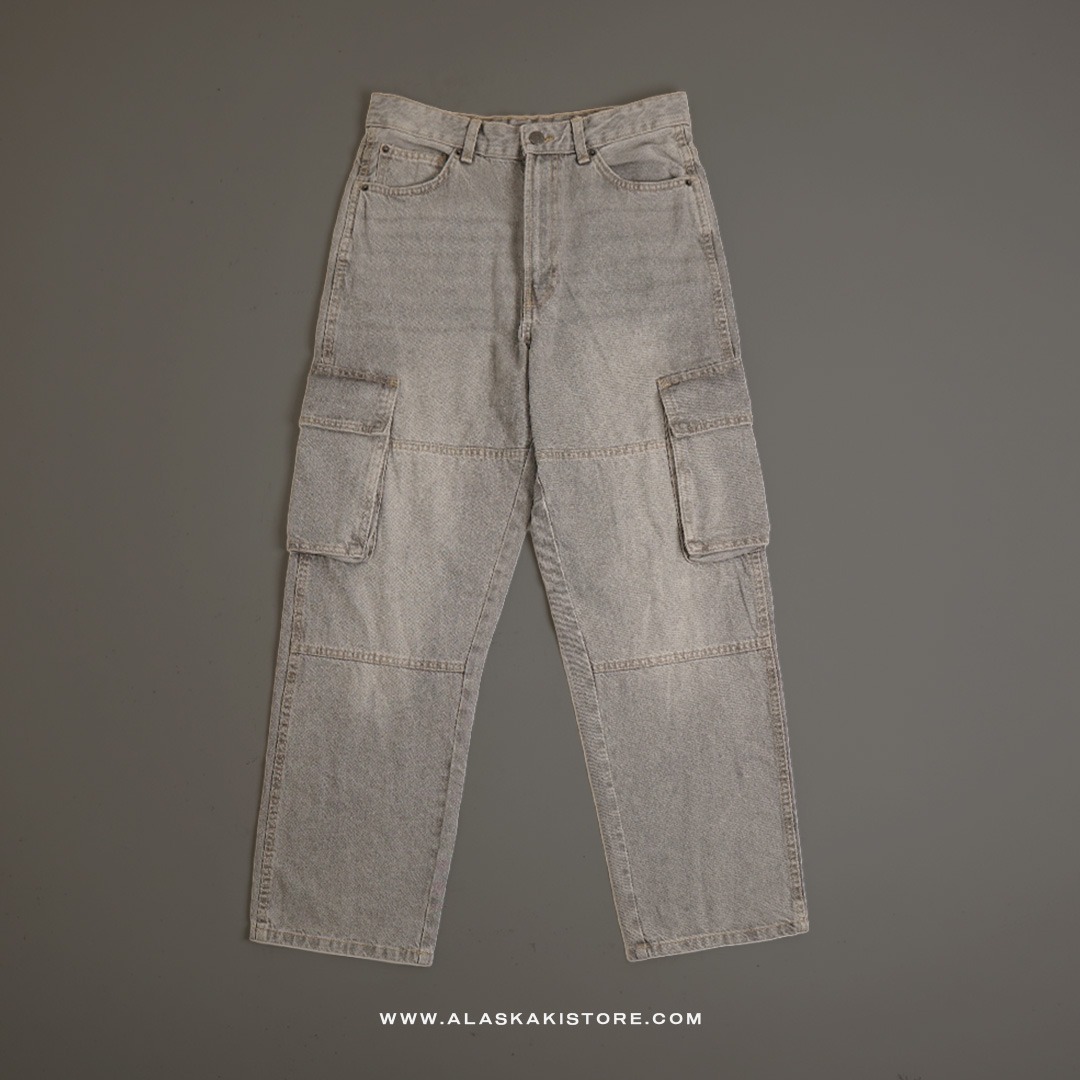 Loose Cargo Pants Light Grey BS5034