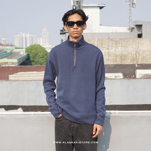 Half Zip Sweatshirt Navy BR7001
