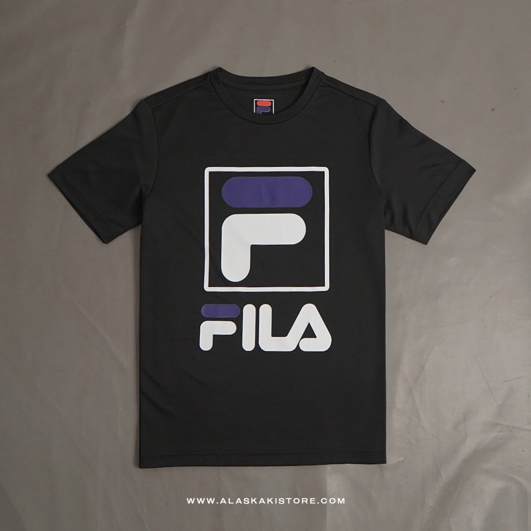 Quickdry Tshirt Black Logo White FL4013