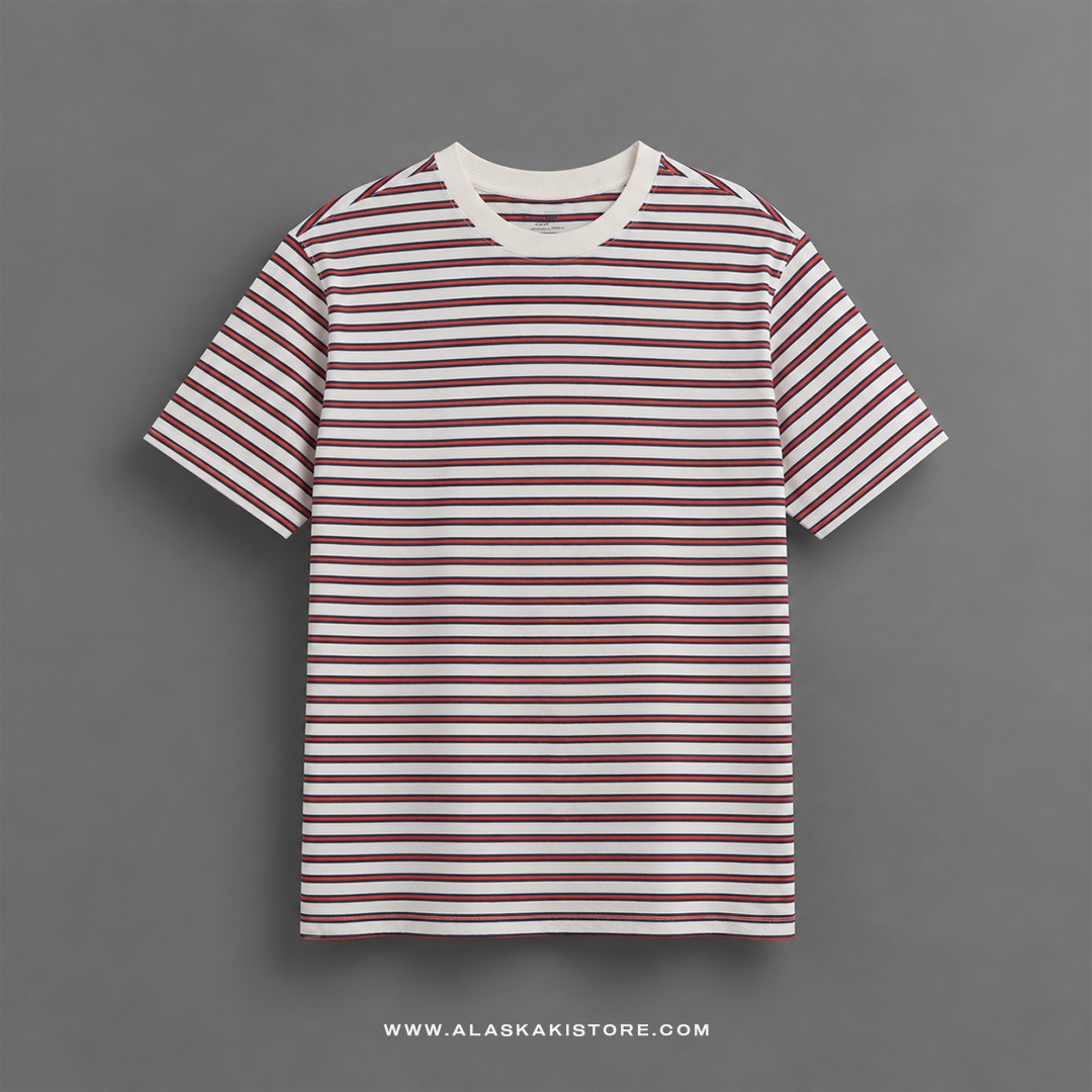 Stripe T-shirt White Red GF4044