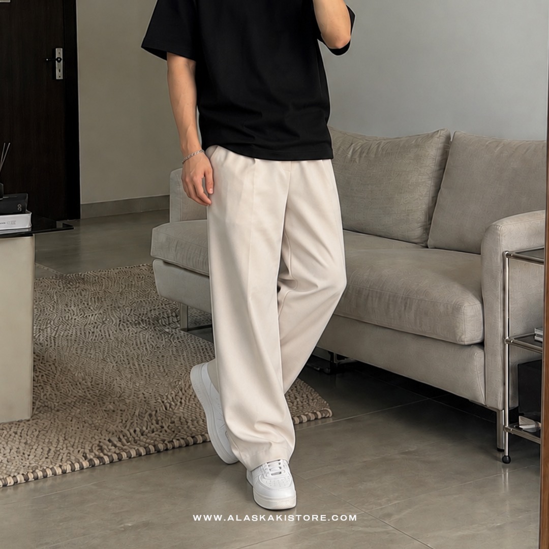 Wide Loose Pants Beige GU5028