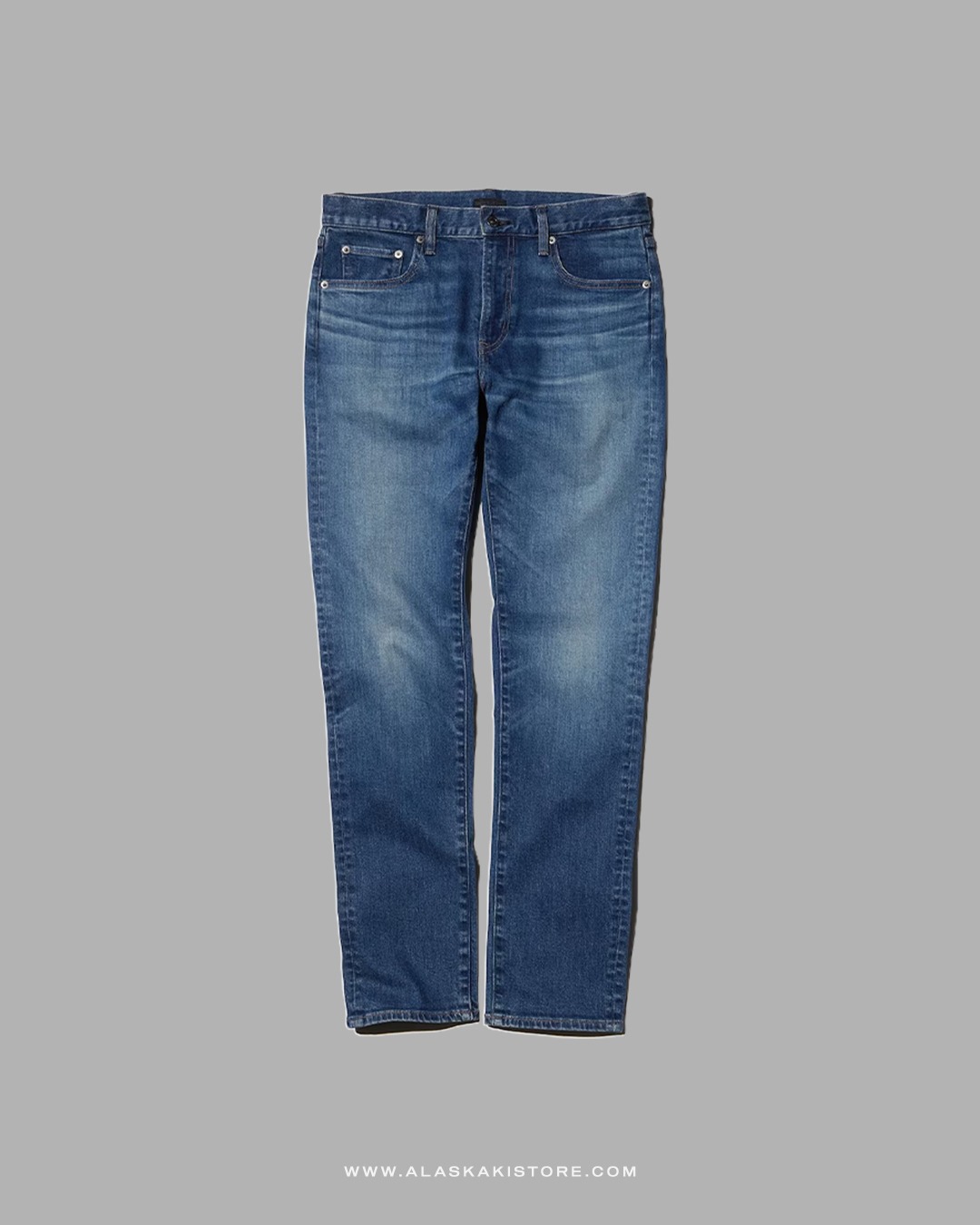 Slim Straight Jeans Blue Washed UQ5038