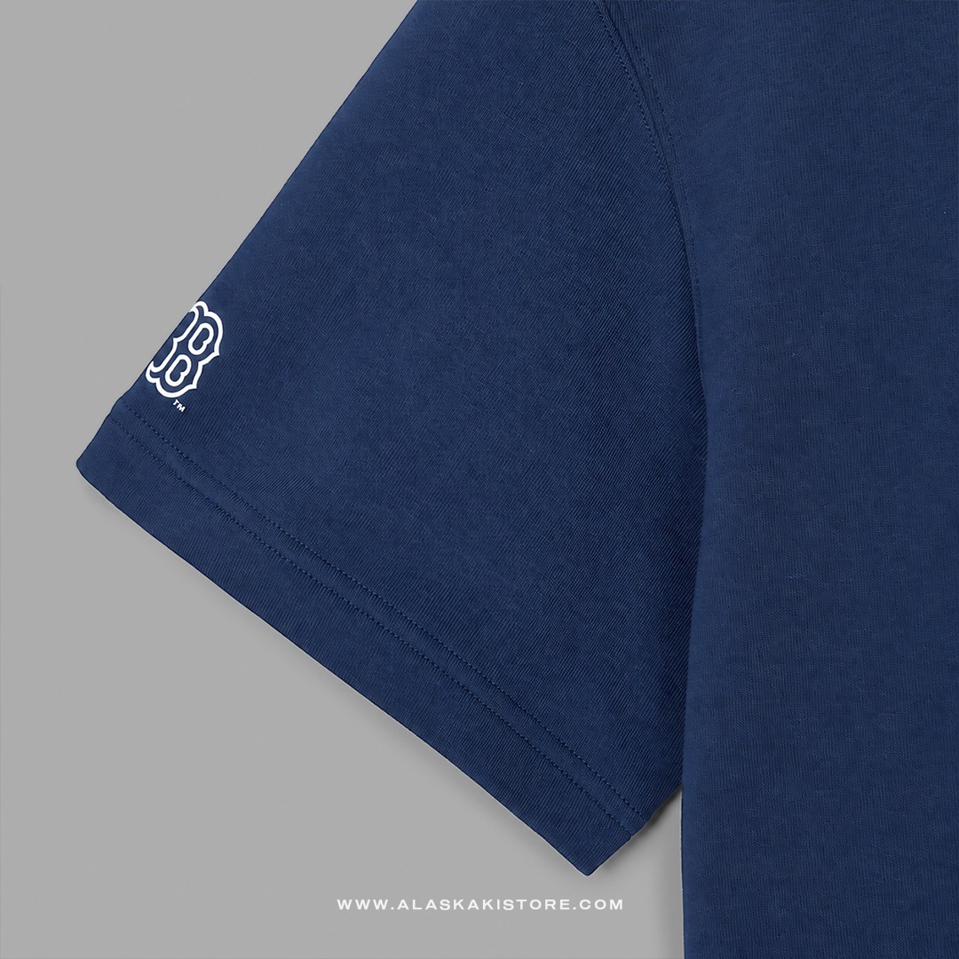Short Sleeve Pullover Hoodie Navy ML1001