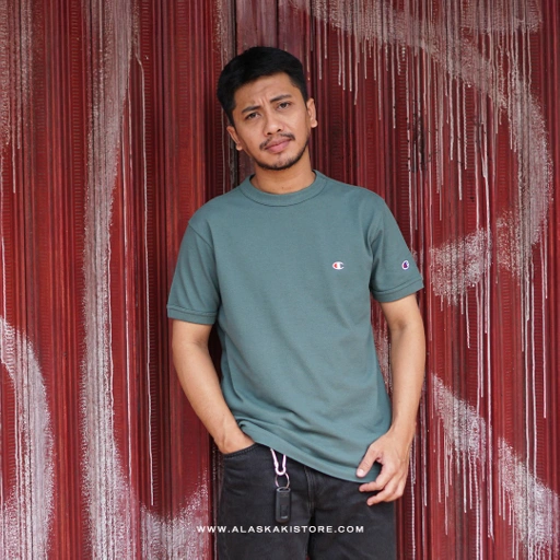 Image of Small Logo Pique Tees Green by Chmpion CH4090