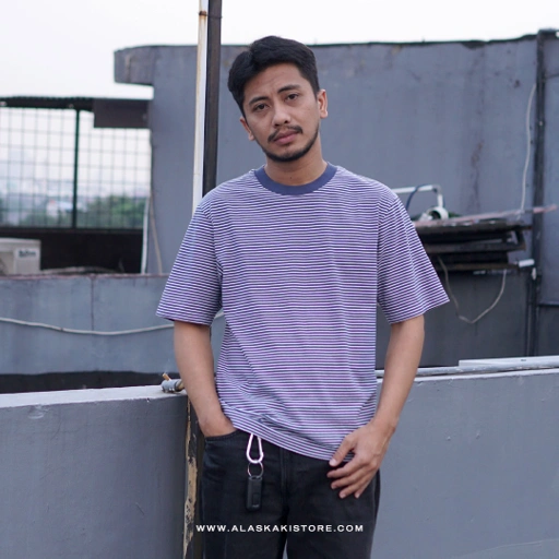 Image of Striped Tshirt White Navy UQ4037