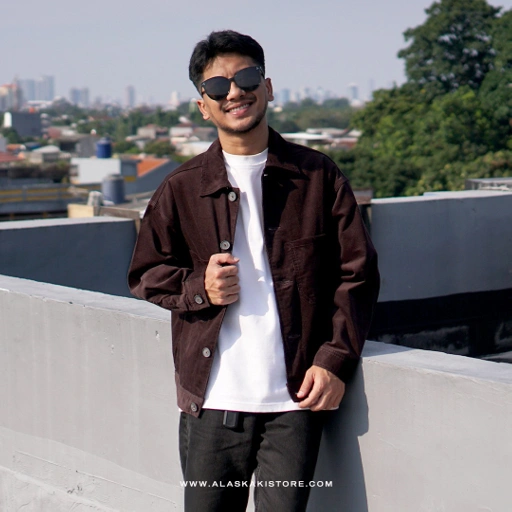 Image of Chef Jacket Corduroy Brown GU1002