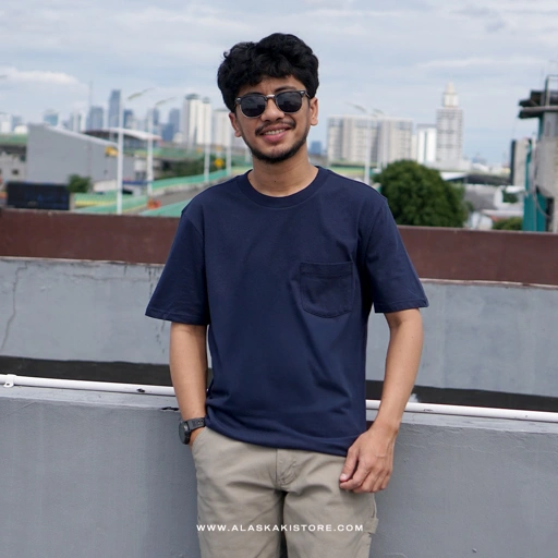 Image of Standard Fit Pocket Tee Navy GA4059