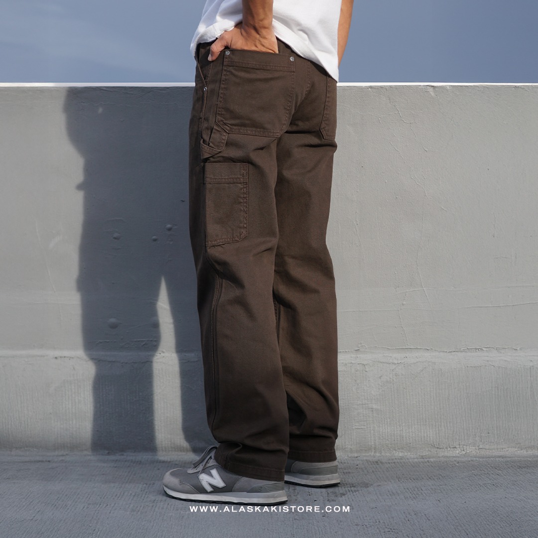 Baggy Carpenter Pants Washed Brown AP5001