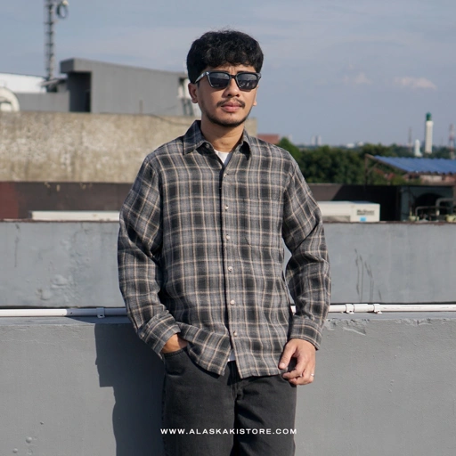 Image of Flannel Shirt by Common Issue Black CI2003