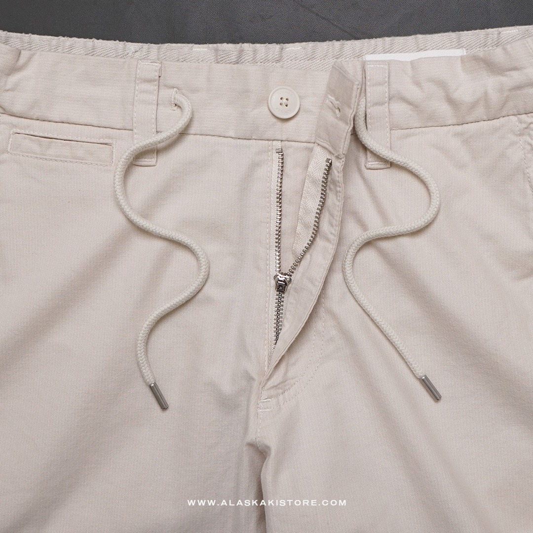 Chino Pants Elastic Waistband Beige SO5003