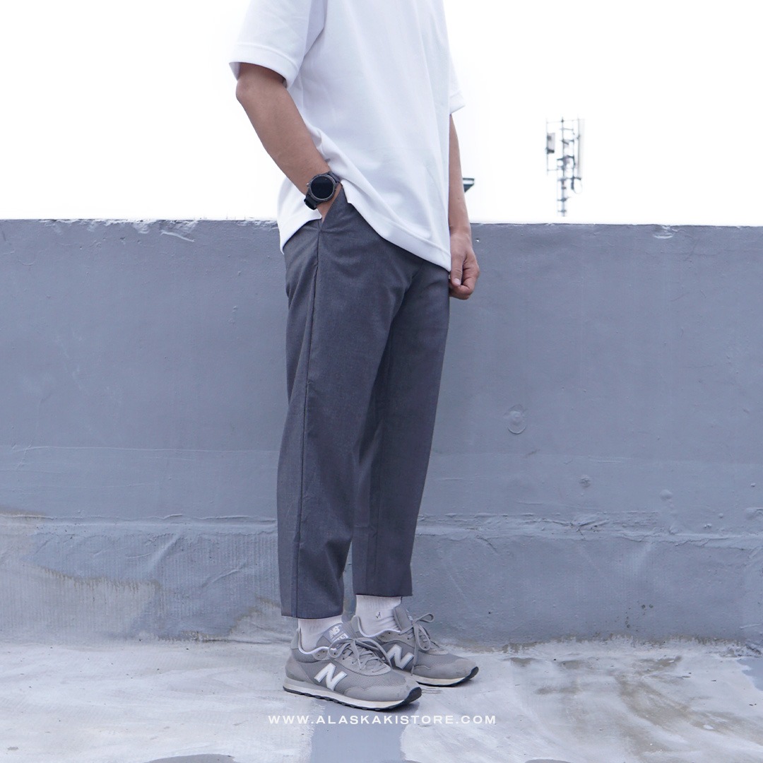Stretch Easy Ankle Pants Dark Grey GU5030