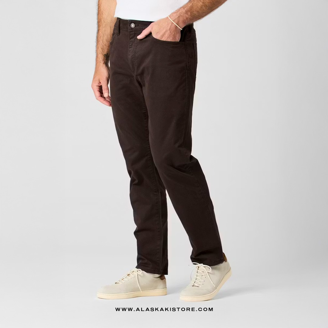 Twill Pants Straight Fit Dark Brown FT5026