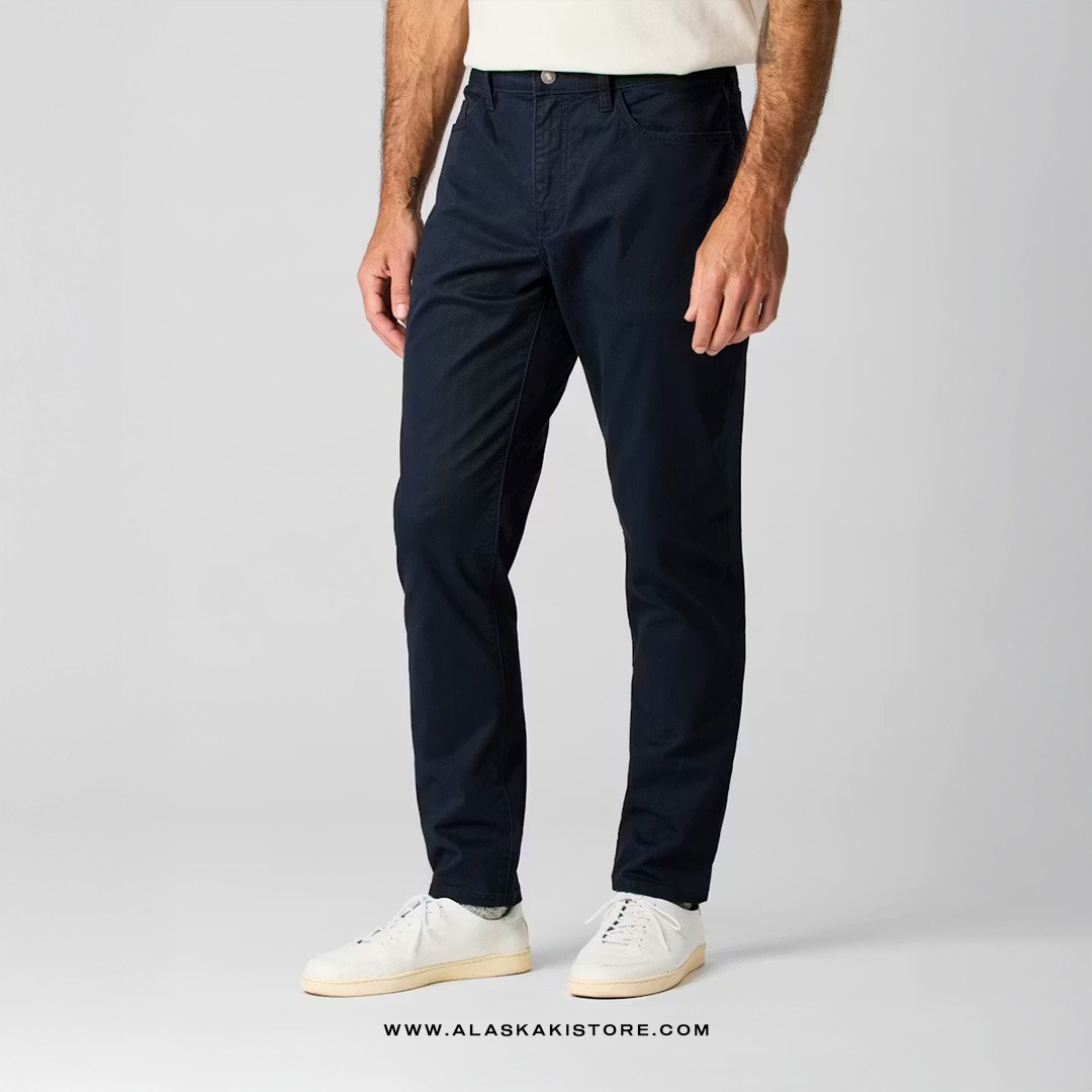 Twill Pants Athletic Tappered Fit Navy FT5016