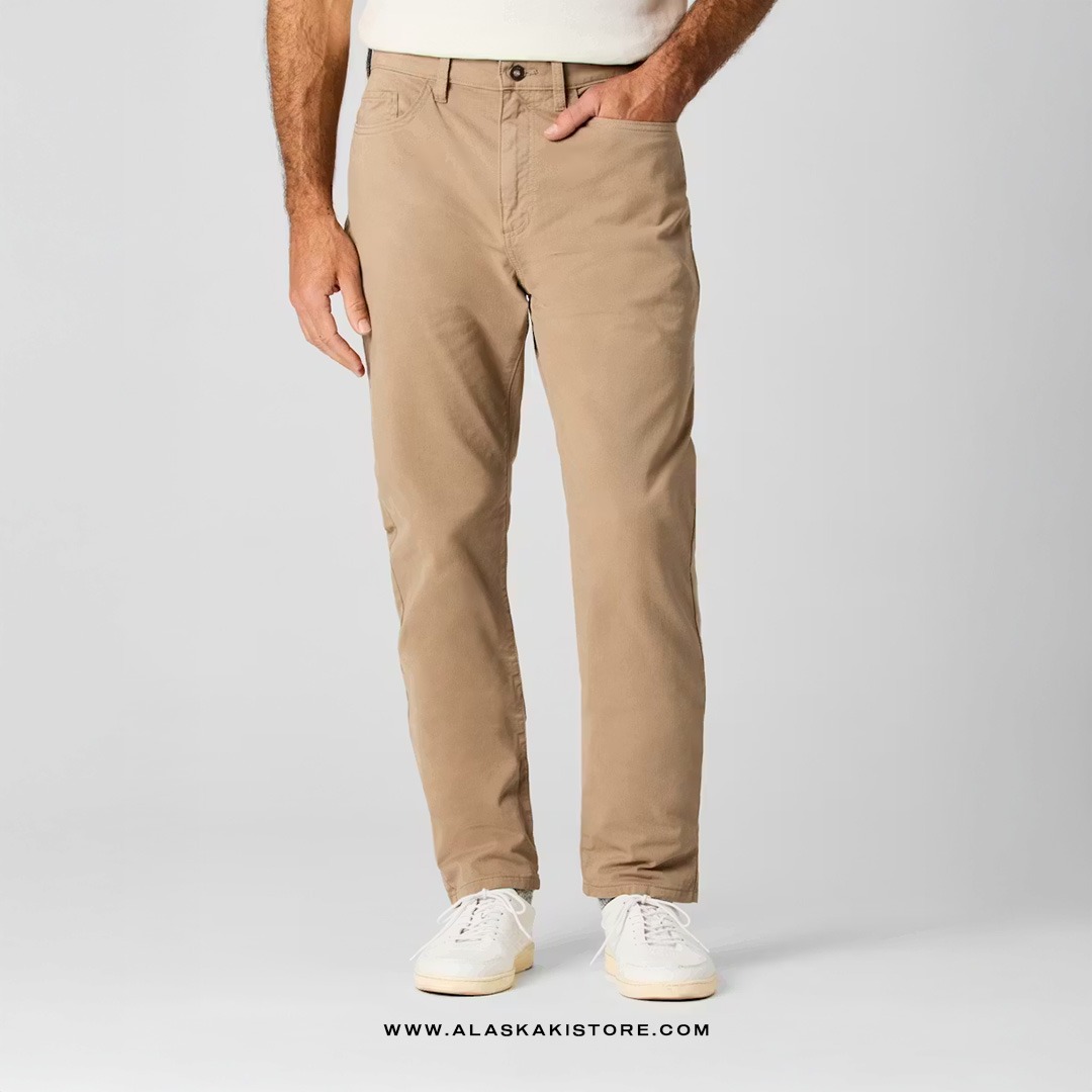 Twill Pants Athletic Tappered Fit Khaki FT5017