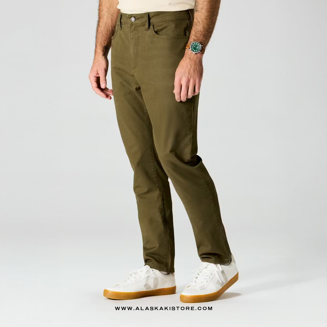 Twill Pants Athletic Tappered Fit Olive FT5018