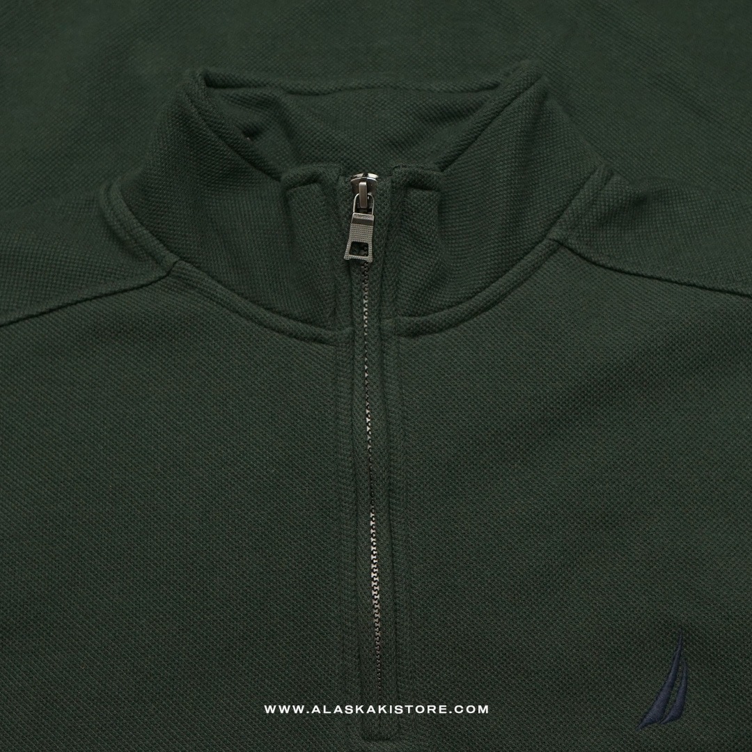 Half Zip Pique Shirt Teal Green NC1016
