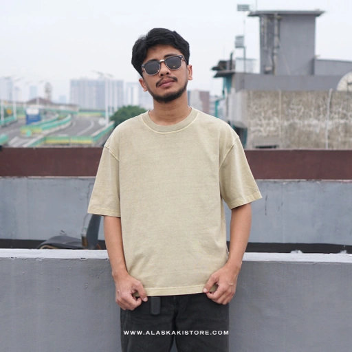 Image of Washed Boxy Tshirt Light Lime AP4029