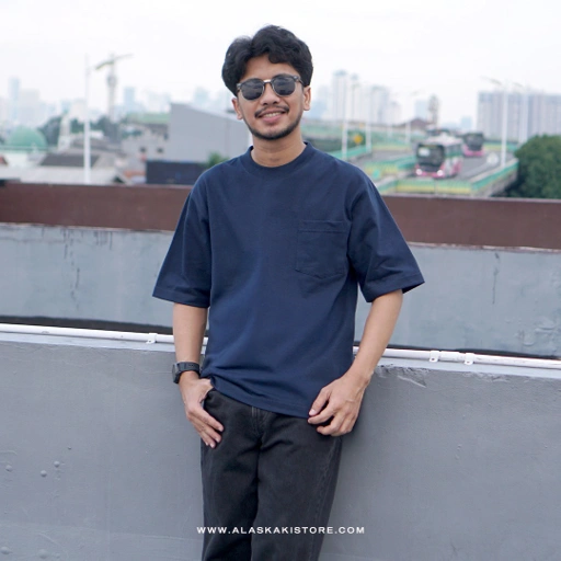 Image of Heavyweight Oversized Tees Navy CI4007