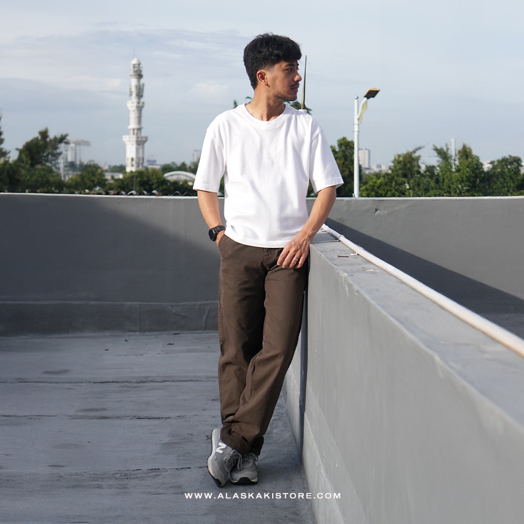 Baggy Carpenter Pants Washed Brown AP5001