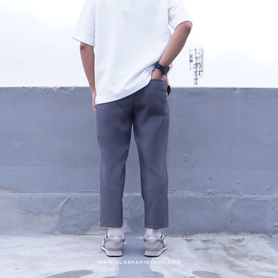 Stretch Easy Ankle Pants Dark Grey GU5030