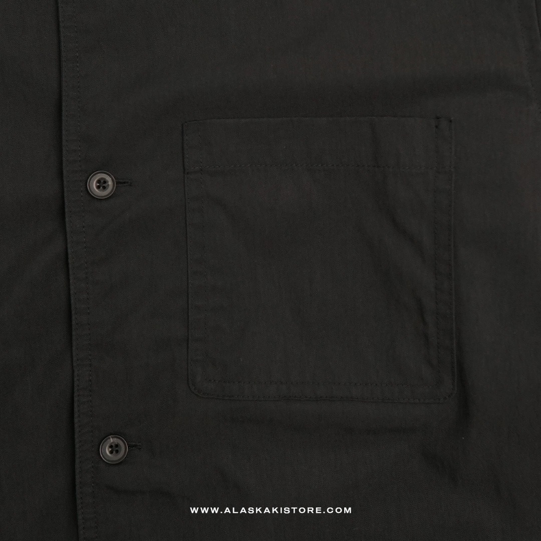 Collarless Long Sleeve Shirt Black GL2001