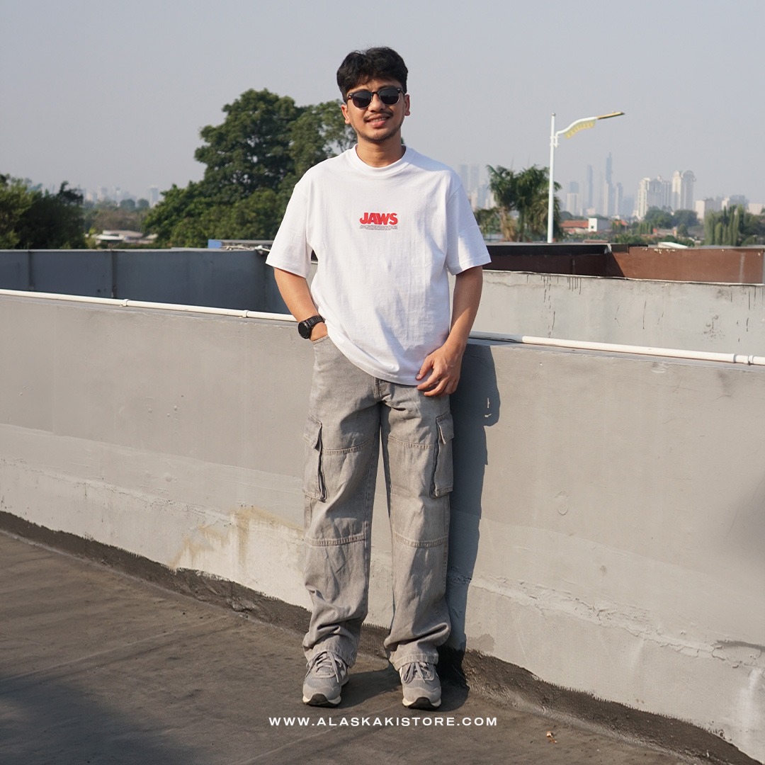Loose Cargo Pants Light Grey BS5034