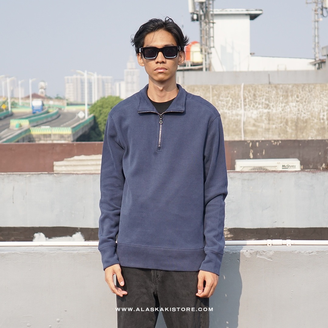 Half Zip Sweatshirt Navy BR7001