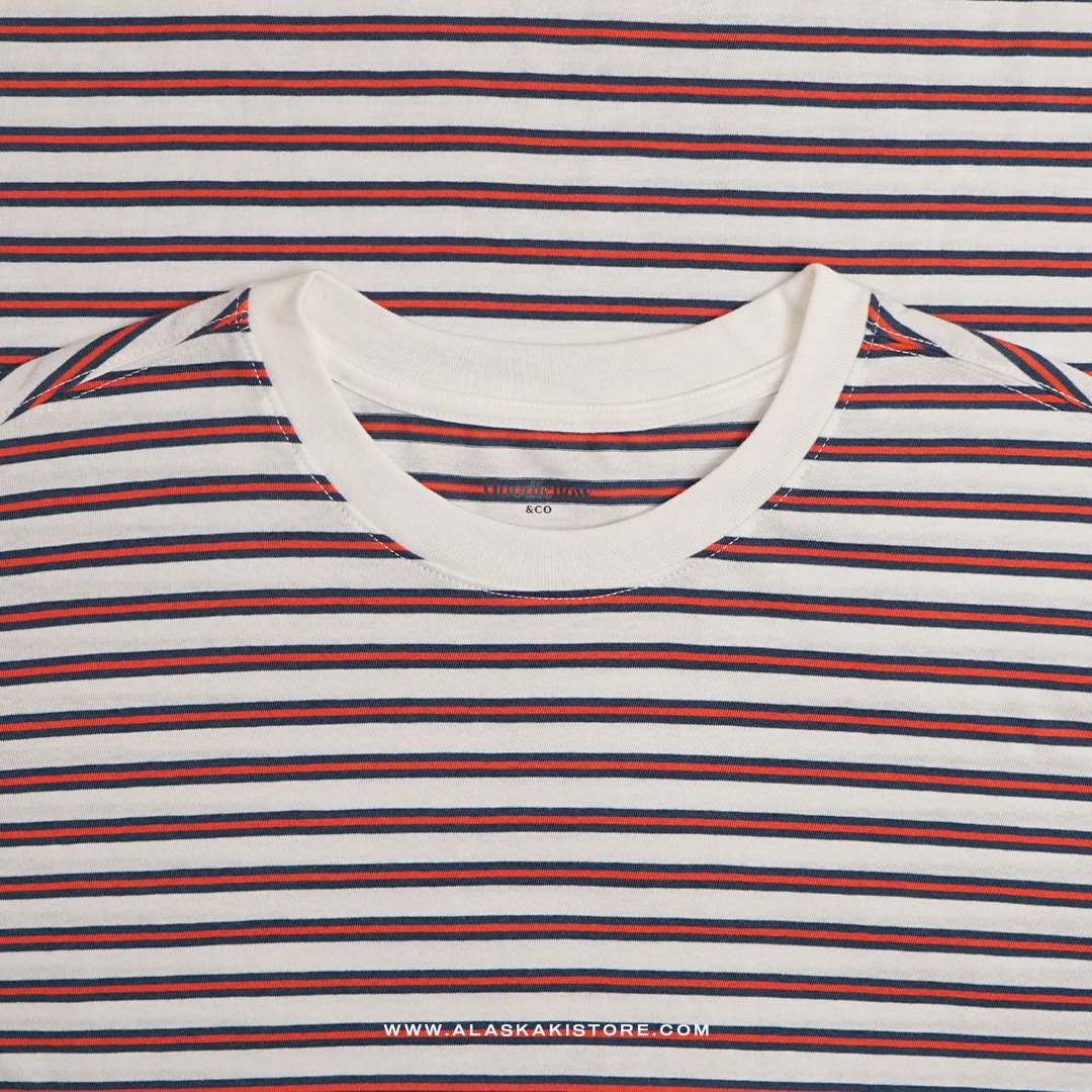 Stripe T-shirt White Red GF4044